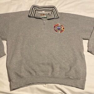Red Cliff Trading Co. Gray Athletic Long Sleeve Collared 1/4 Zip Sweater Mens XL